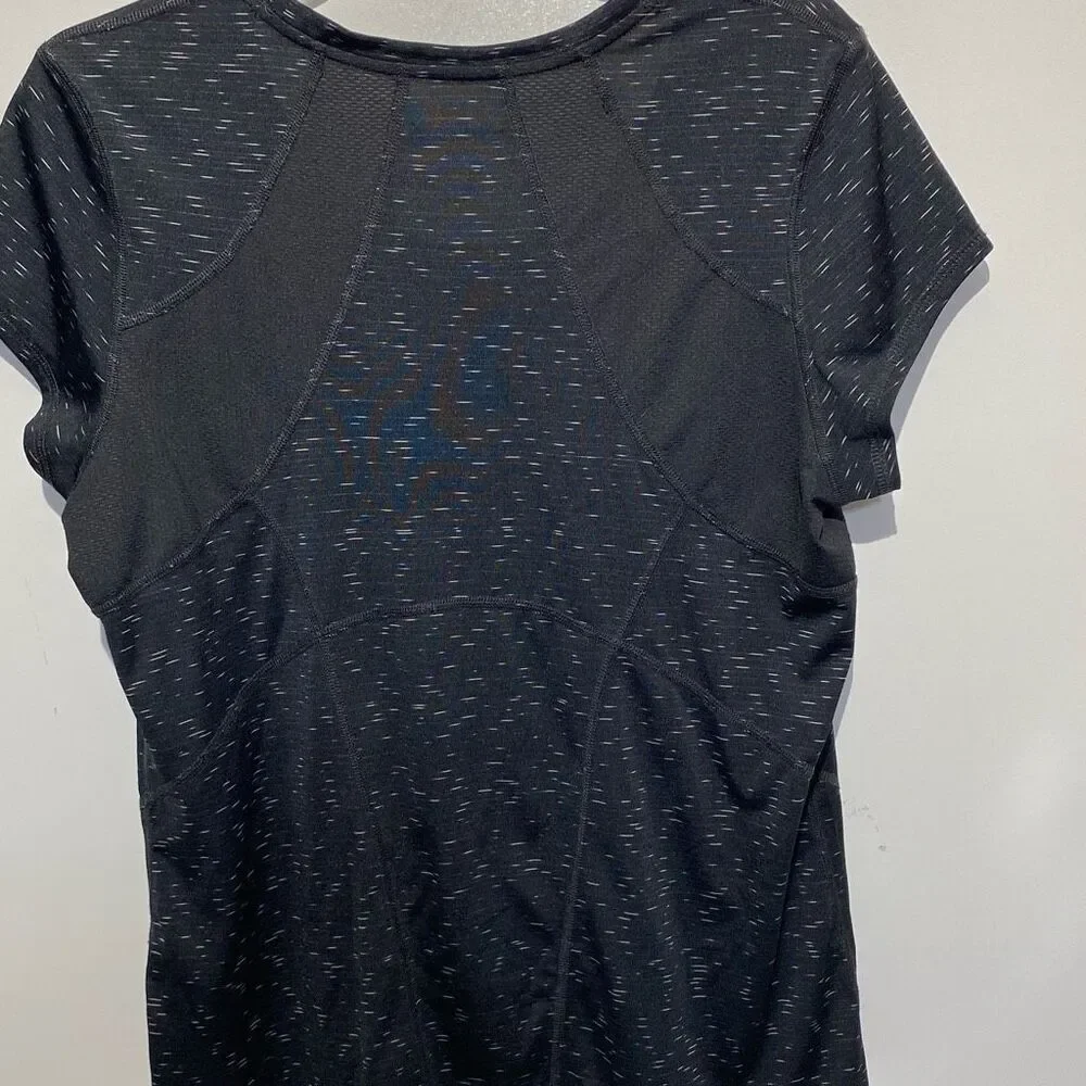 MTA‎ Sport Women's Black White Mesh Round Neck Short Sleeve Athletic T-Shirt XL